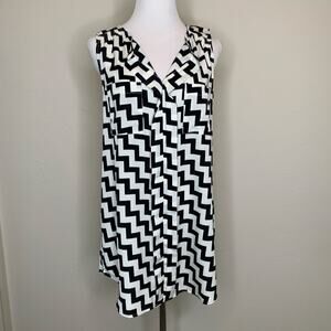 Altar'd State Black Cream Chevron Print Tunic Sz Medium